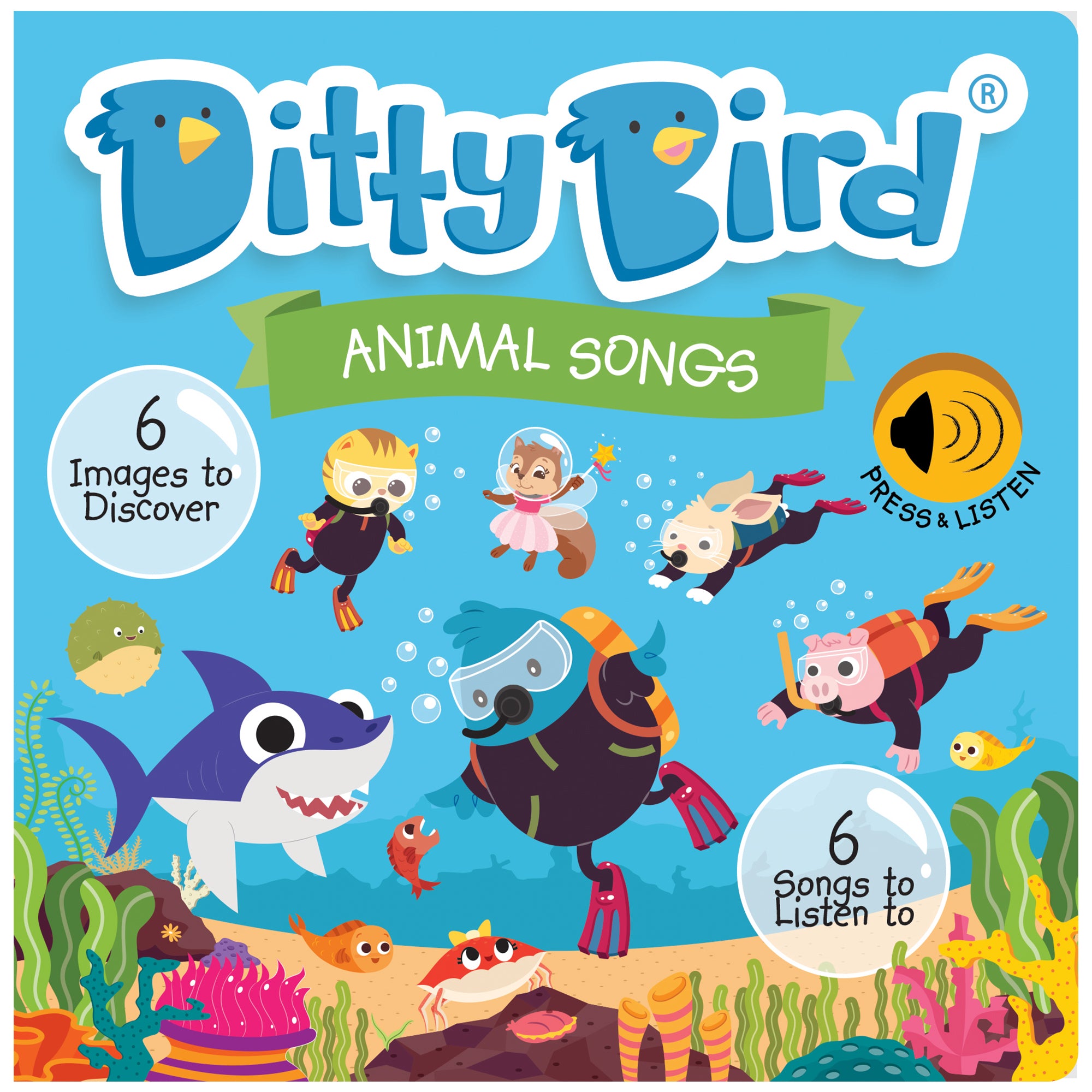 Carte pentru copii, Ditty Bird, Animal Songs, 6+ luni