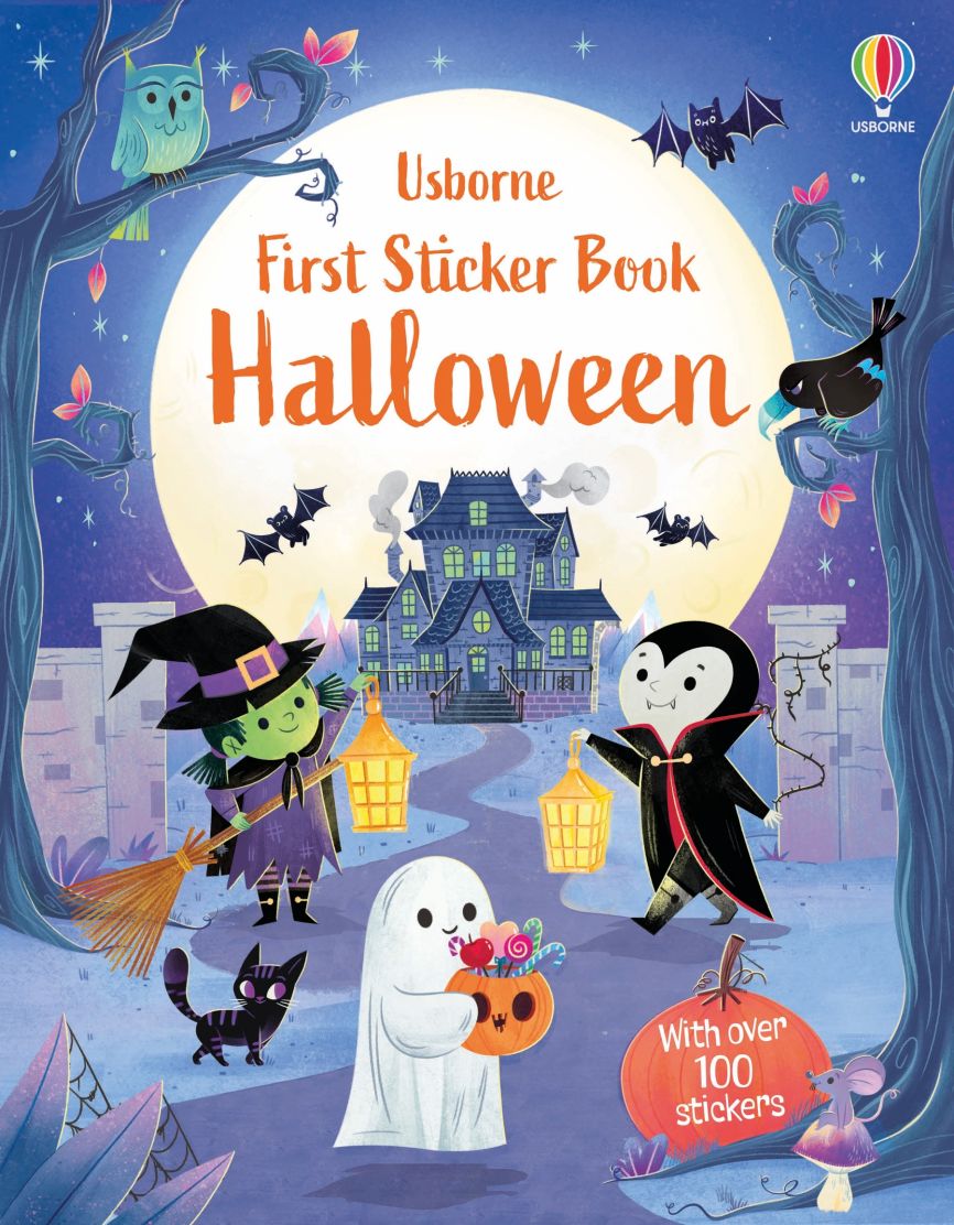 Carte pentru copii, Usborne, First Sticker Book Halloween, 3+ ani