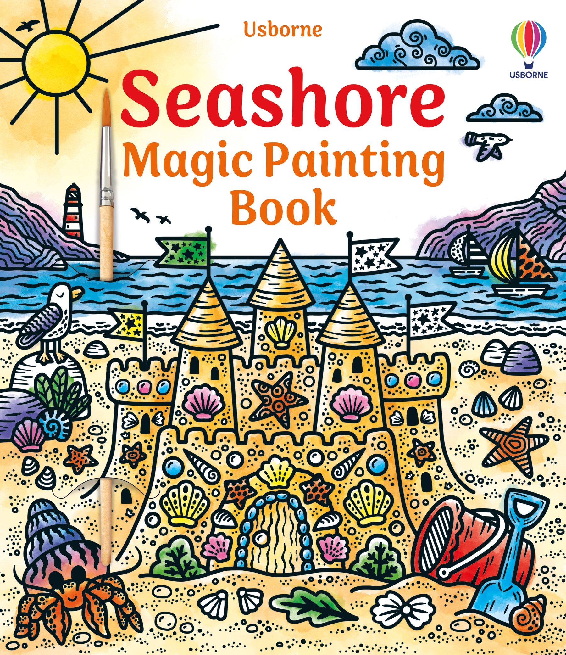 Carte pentru copii, Usborne, Seashore Magic Painting Book, 5+ ani