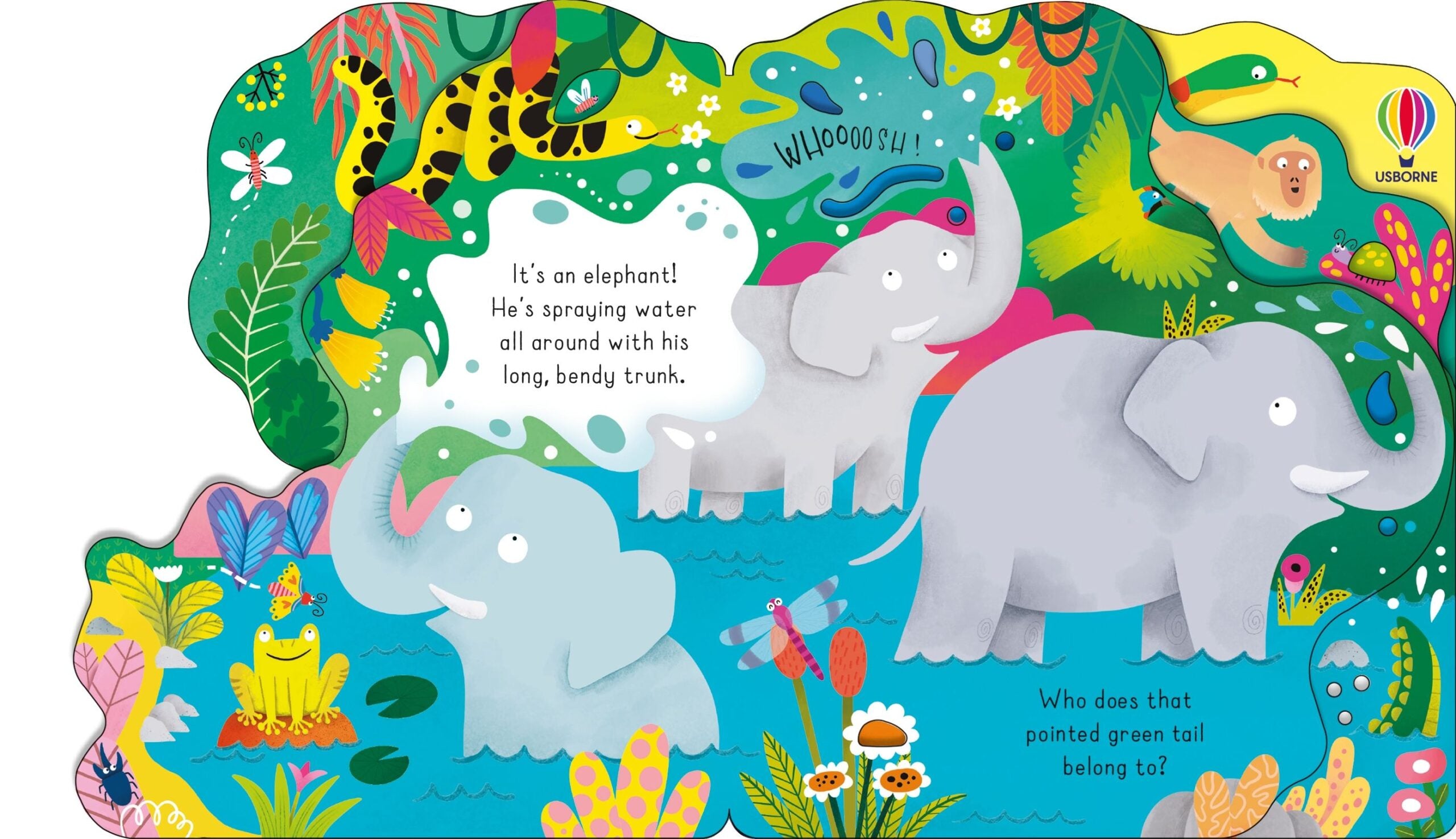 Carte cu clapete - Cine este in jungla astazi?, Usborne, + 3 ani