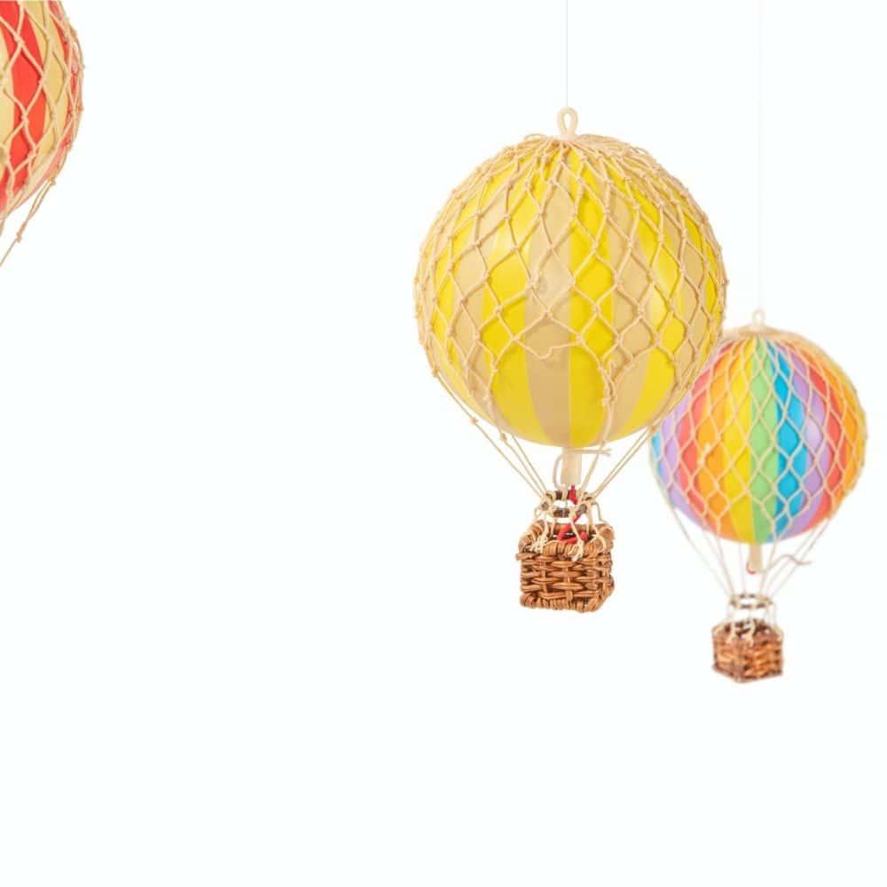 Decoratiune set baloane cu aer cald, Authentic Models, Argintiu, 66.50x8.80x85 cm