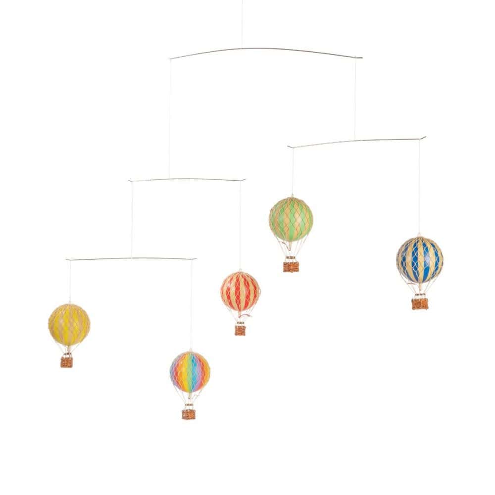 Decoratiune set baloane cu aer cald, Authentic Models, Argintiu, 66.50x8.80x85 cm