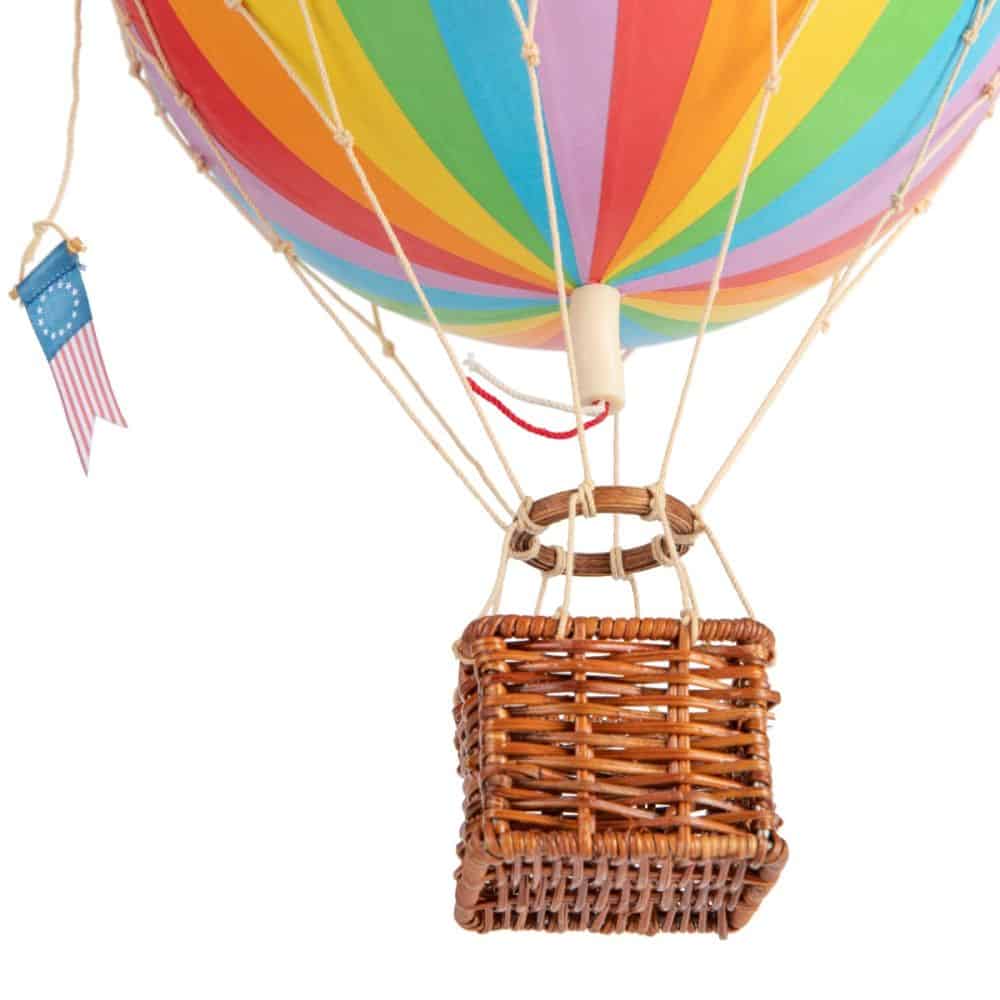 Decoratiune Balon cu aer cald, Authentic Models,  Travels Light, Rainbow, 8.5x8.5x13 cm