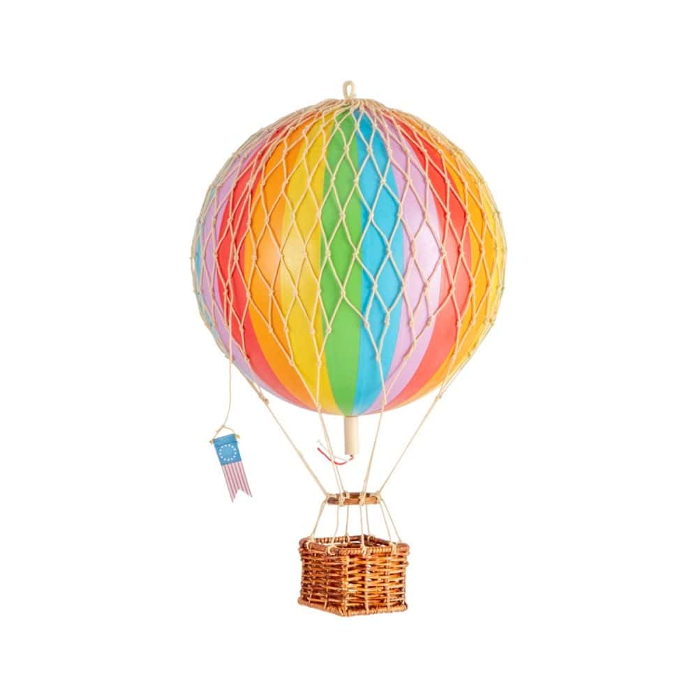 Decoratiune Balon cu aer cald, Authentic Models,  Travels Light, Rainbow, 8.5x8.5x13 cm