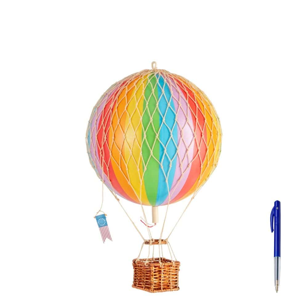 Decoratiune Balon cu aer cald, Authentic Models,  Travels Light, Rainbow, 8.5x8.5x13 cm