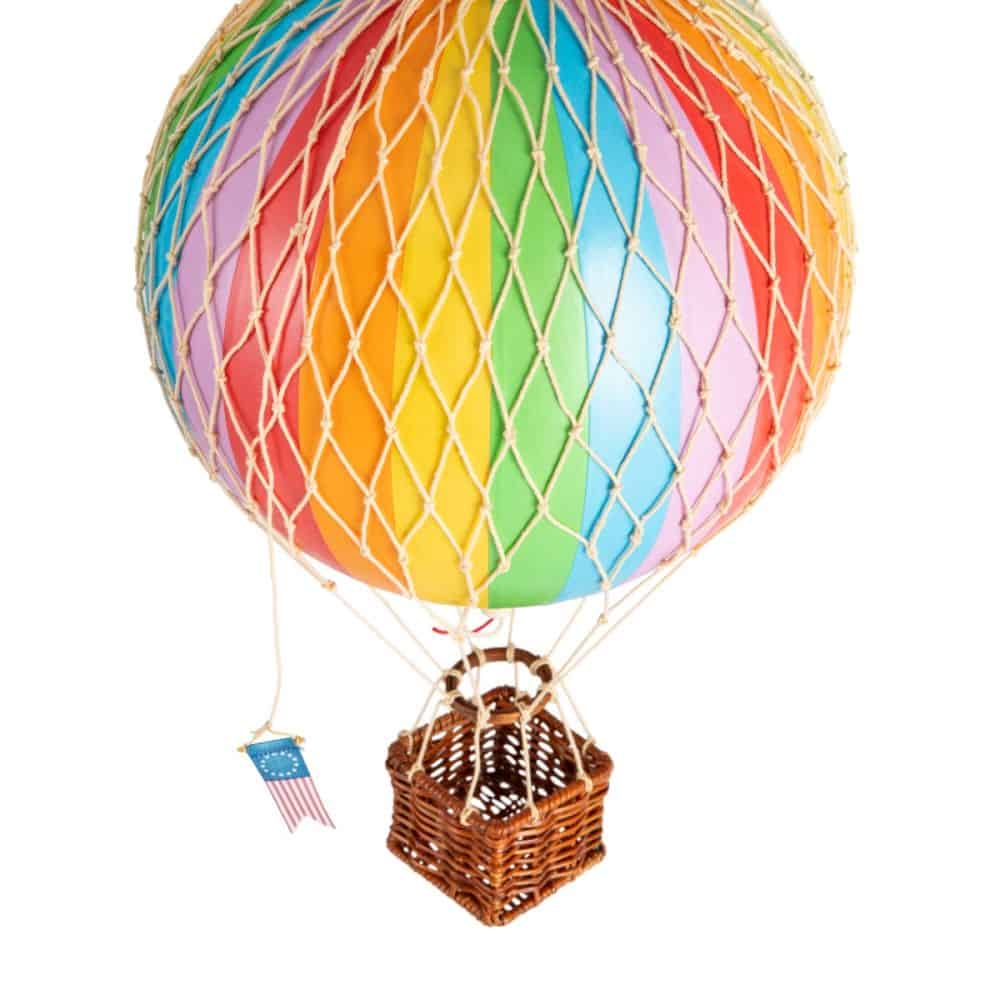 Decoratiune Balon cu aer cald, Authentic Models,  Travels Light, Rainbow, 8.5x8.5x13 cm