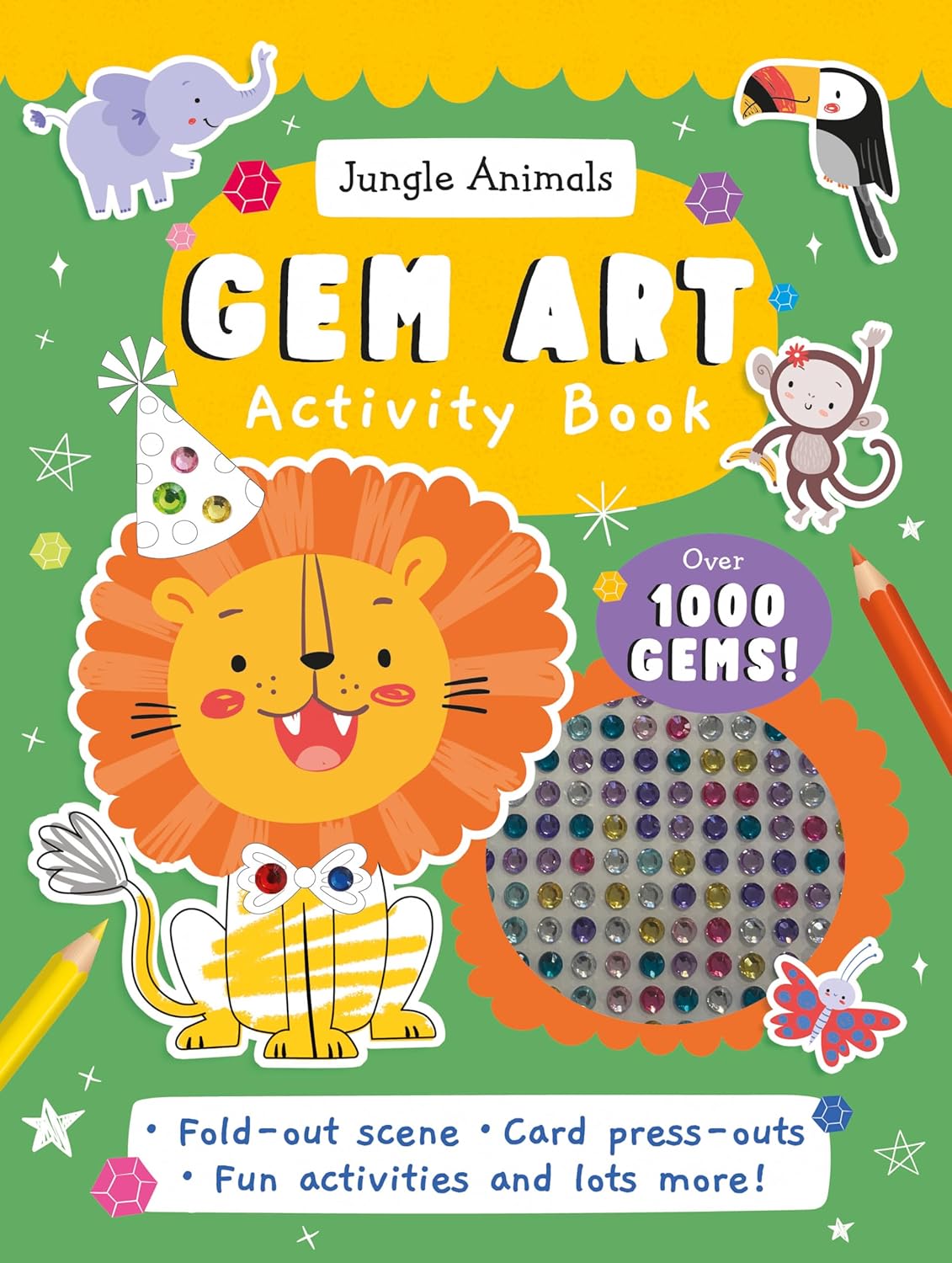 Carte pentru copii, NPP, Gem Art Activity Book: Jungle Animals, 3+ ani