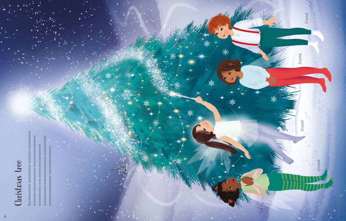 Carte pentru copii, Usborne, Sticker Dolly Dressing Christmas Fairies, 5+ ani