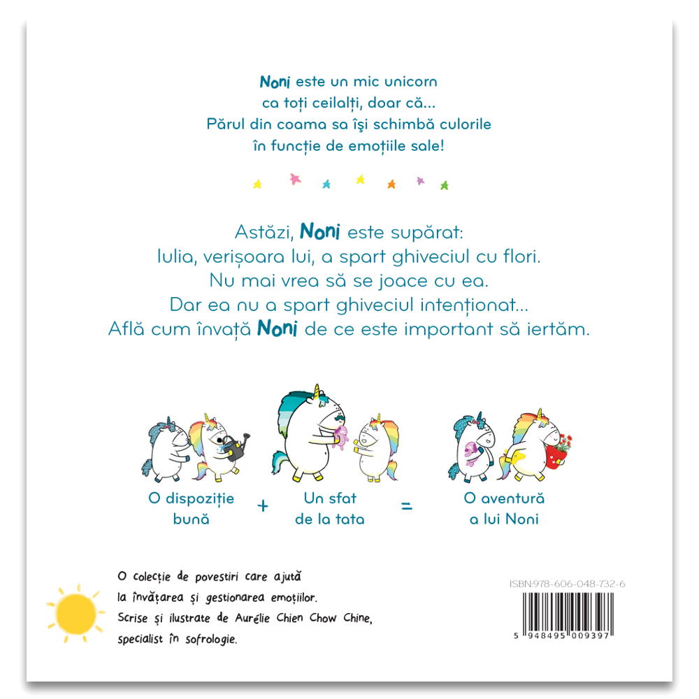 Carte pentru copii, Aurellie Chien Chow Chine, Unicornul Noni - Invat sa iert, 3+ ani
