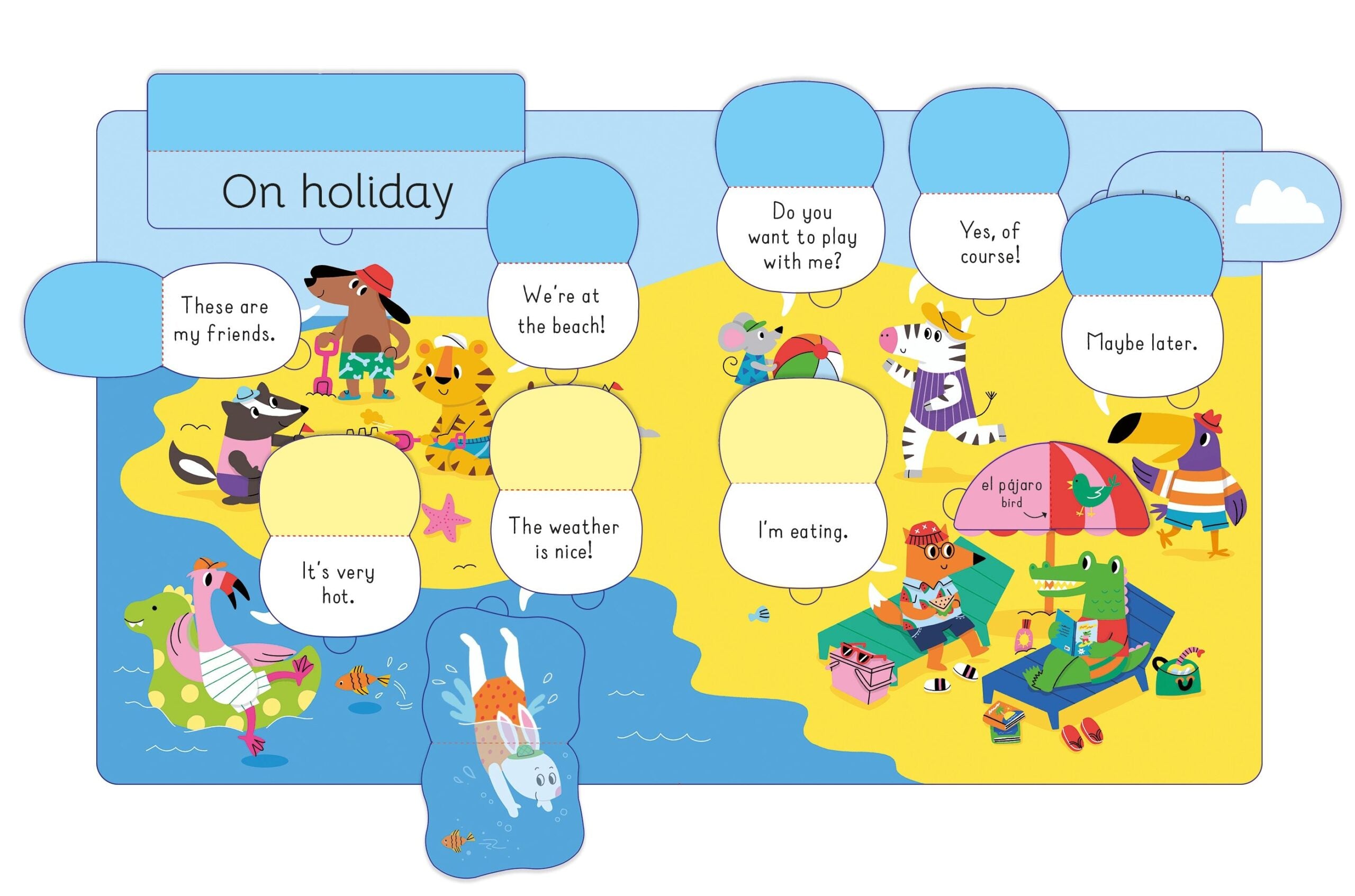 Carte pentru copii, Usborne, Lift-the-flap First Spanish, 4+ ani