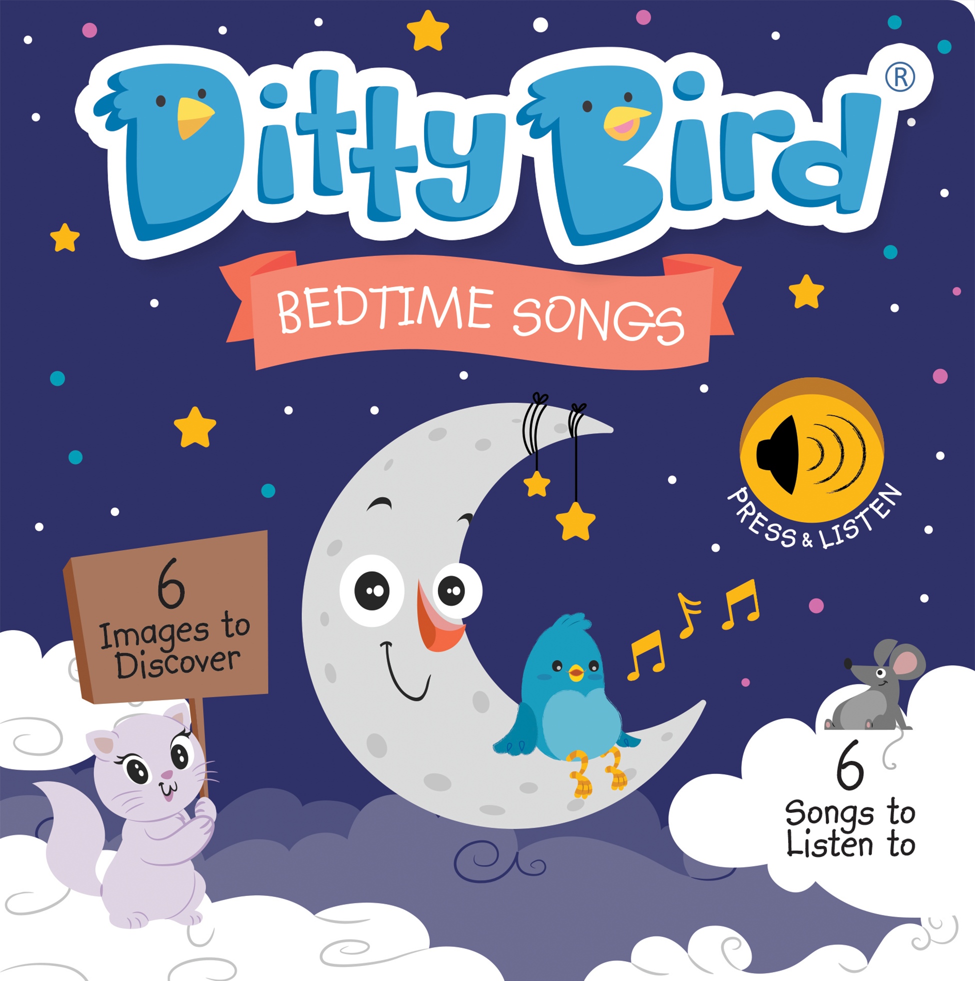 Carte pentru copii, Ditty Bird, Bedtime Songs, 6+ luni
