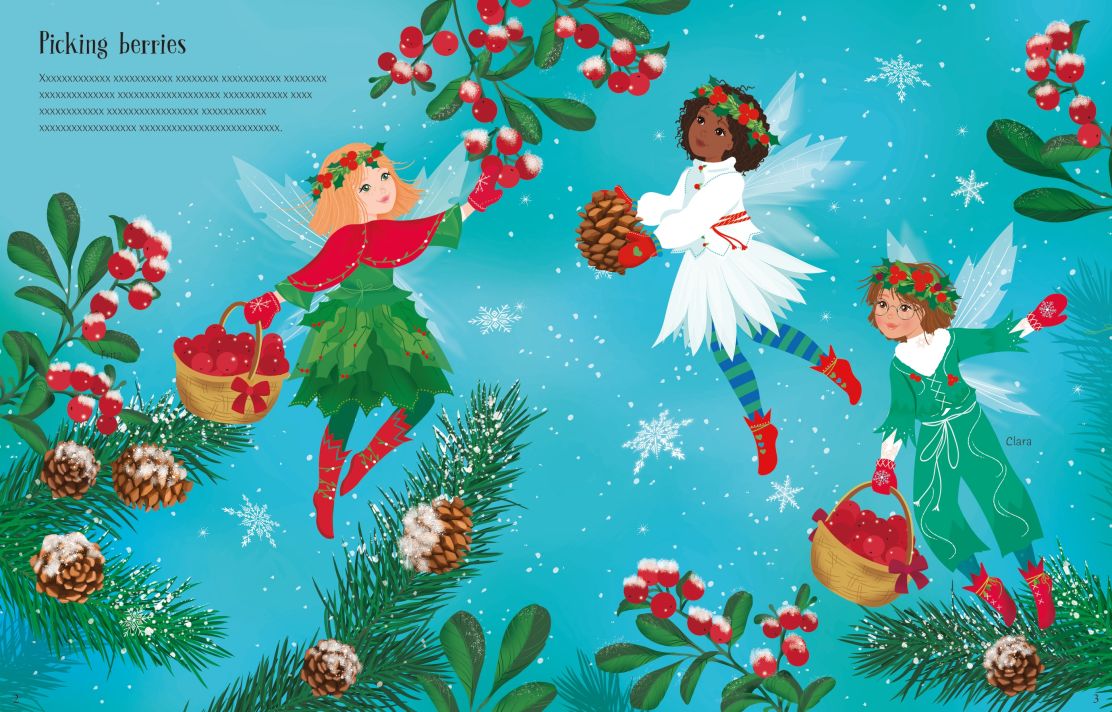 Carte pentru copii, Usborne, Sticker Dolly Dressing Christmas Fairies, 5+ ani