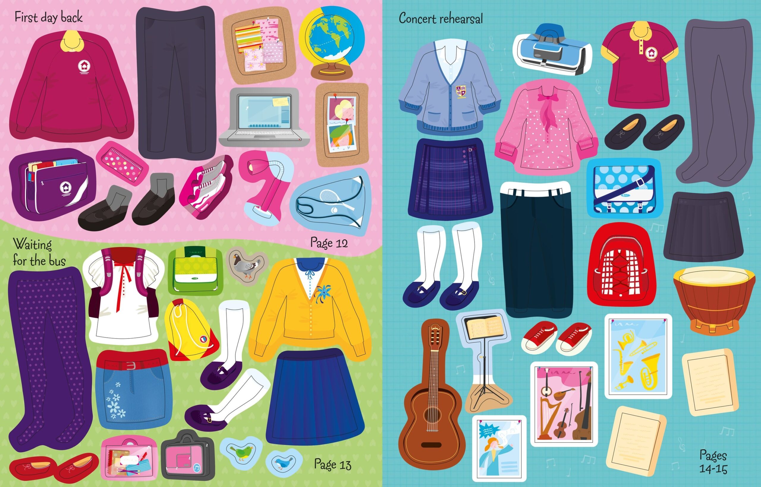 Carte pentru copii, Usborne, Sticker Dolly Dressing Back to School, 5+ ani