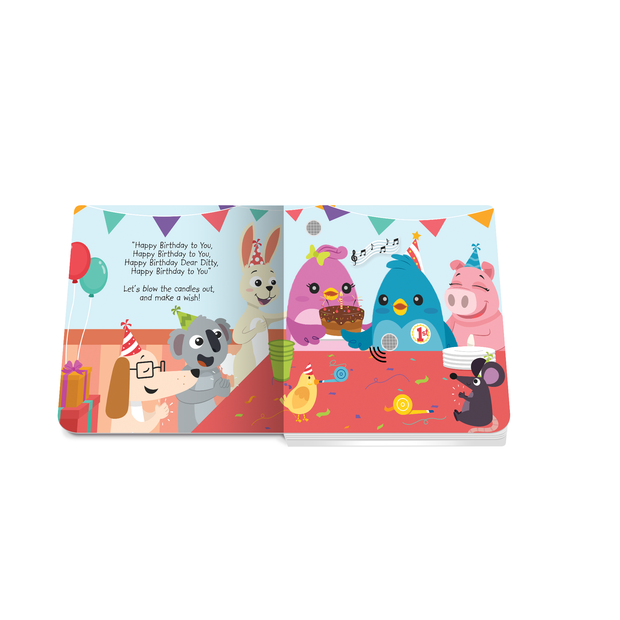 Carte pentru copii, Ditty Bird, Happy Birthday, 6+ luni
