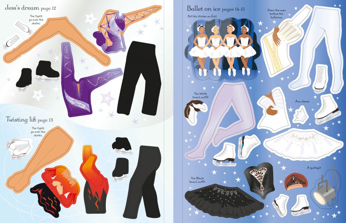 Carte pentru copii, Usborne, Sticker Dolly Dressing Ice Skaters, 5+ ani