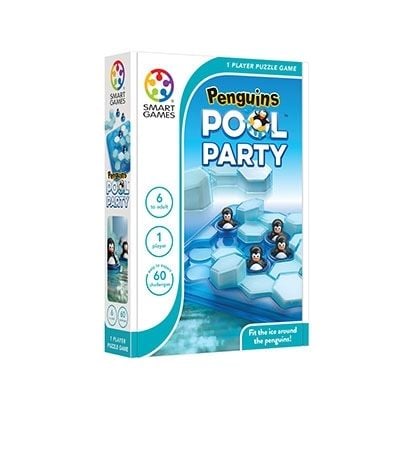 Smart Games - Penguins Pool Party, joc de logica cu 60 de provocari, 6+ ani