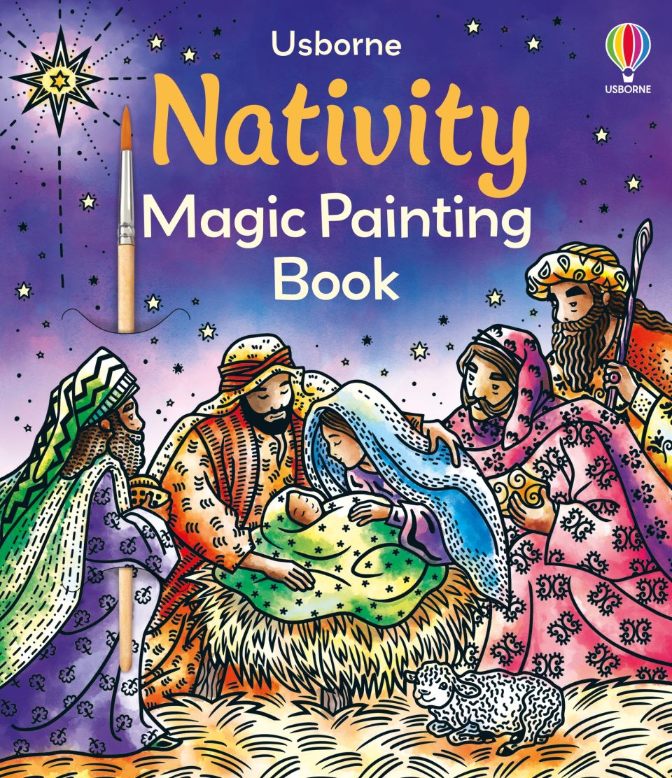 Carte pentru copii, Usborne, Nativity Magic Painting Book, 5+ ani