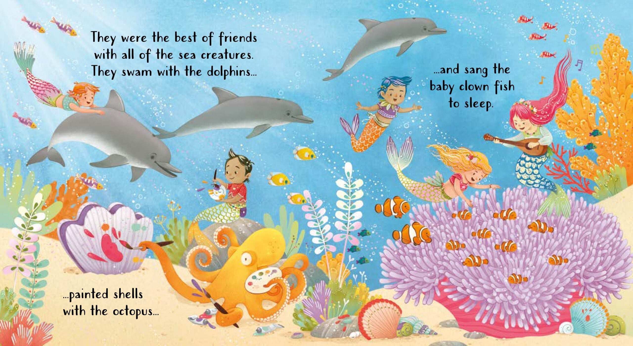 Carte senzoriala - Sparky Mermaids, Usborne, + 12 luni