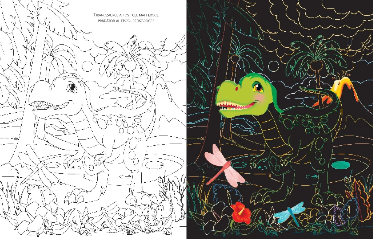 Citeste, razuieste si coloreaza - Dinozauri