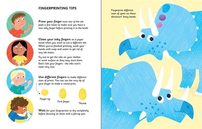 Carte de pictat - Fingerprint Activities: Dinosaurs