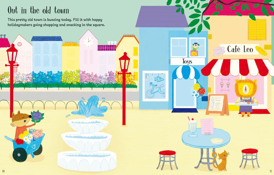 Carte pentru copii, Usborne, First Sticker Book Holiday, 3+ ani