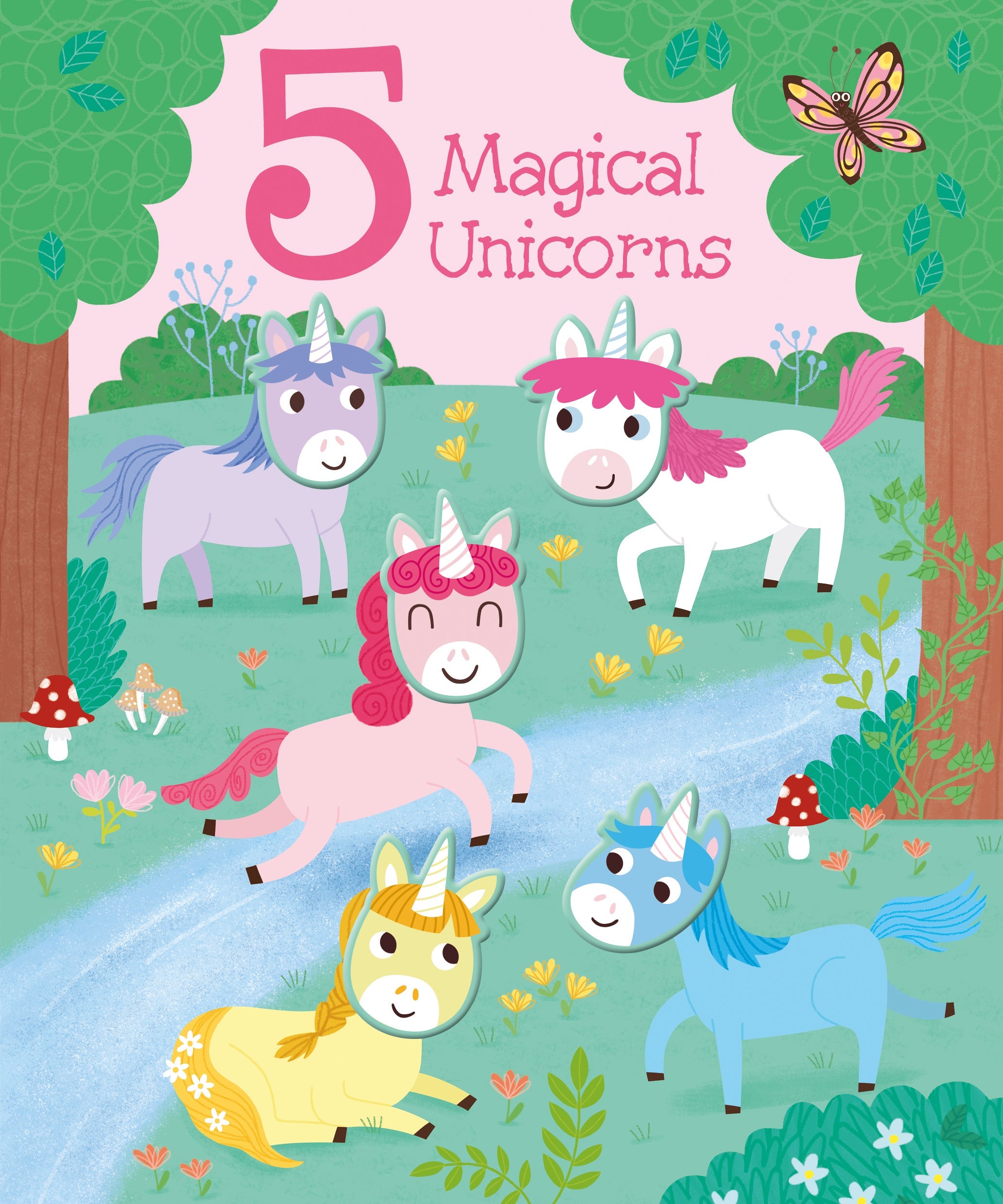 Carte pentru copii, NPP, 5 Magical Unicorns - Children's Touch & Feel Silicone Book, 1+ ani