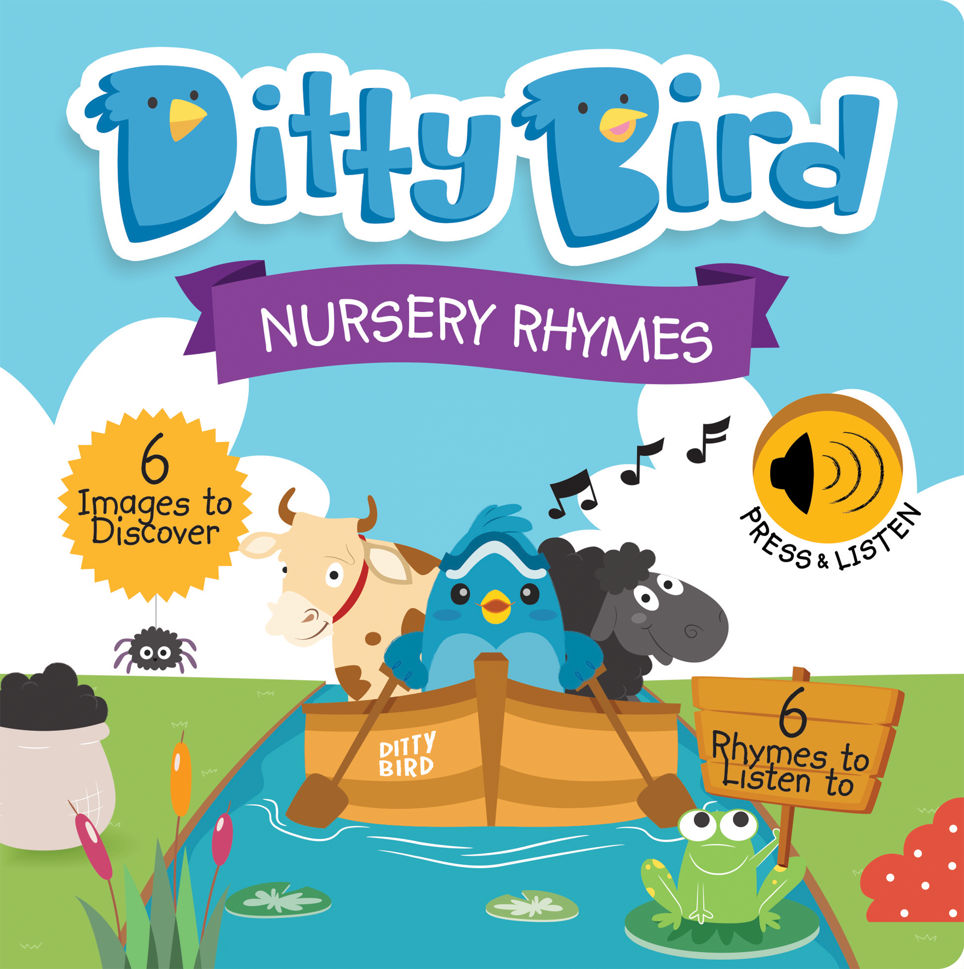Carte pentru copii, Ditty Bird, Nursery Rhymes, 6+ luni