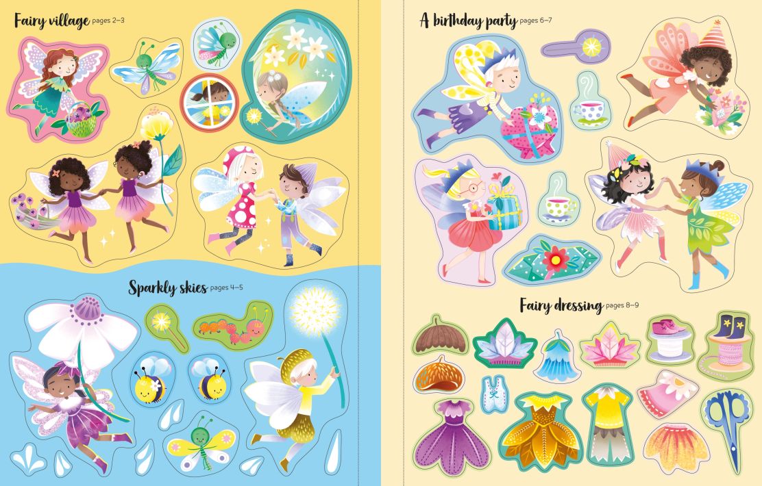 Carte pentru copii, Usborne, First Sticker Book Sparkly Fairies, 3+ ani