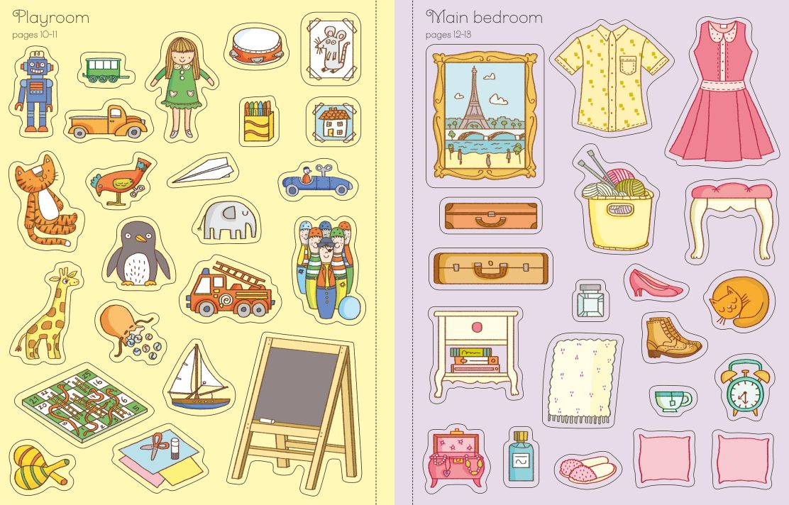 Carte pentru copii, Usborne, First Sticker Book Doll's House, 3+ ani