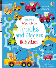Carte pentru copii, Usborne, Wipe-Clean Trucks and Diggers Activities, 3+ ani