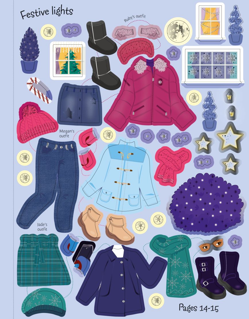 Carte pentru copii, Usborne, Sticker Dolly Dressing Winter Wonderland, 5+ ani