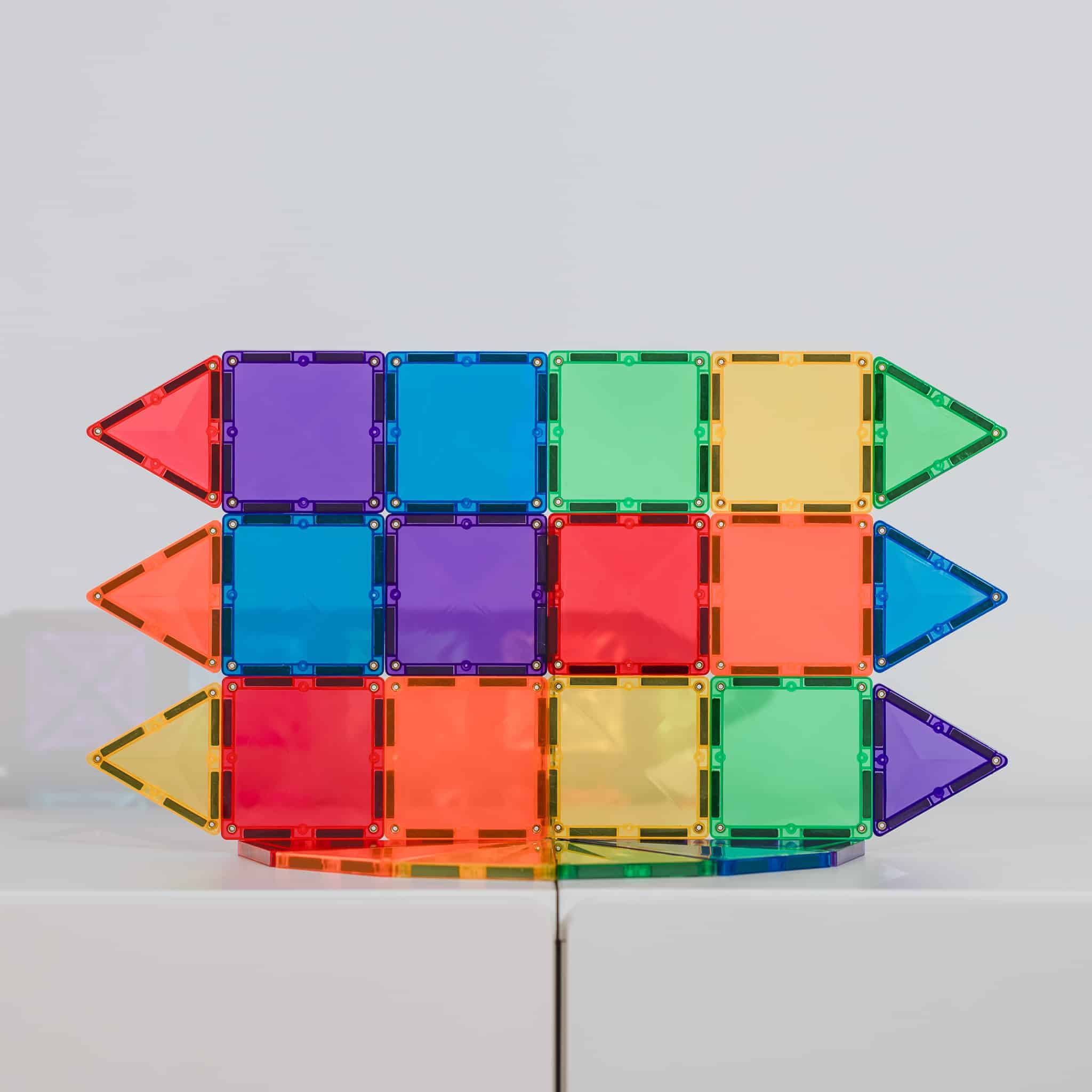 Set de constructie magnetic, Connetix Magnetic Tiles, Rainbow Mini Pack 24 piese