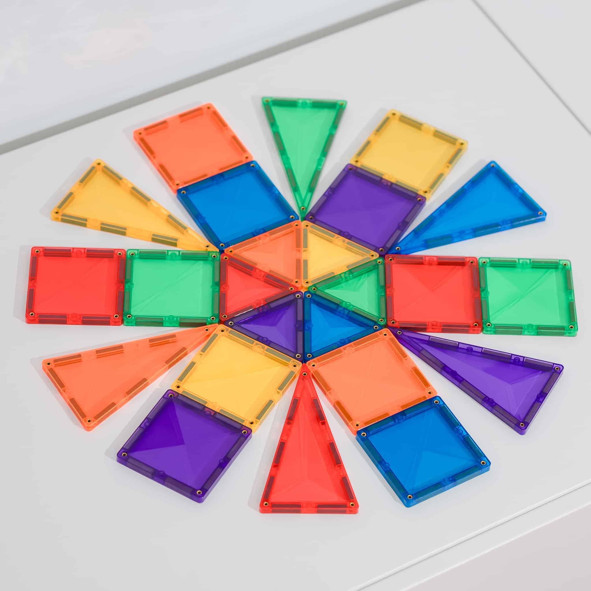 Set de constructie magnetic, Connetix Magnetic Tiles, Rainbow Mini Pack 24 piese