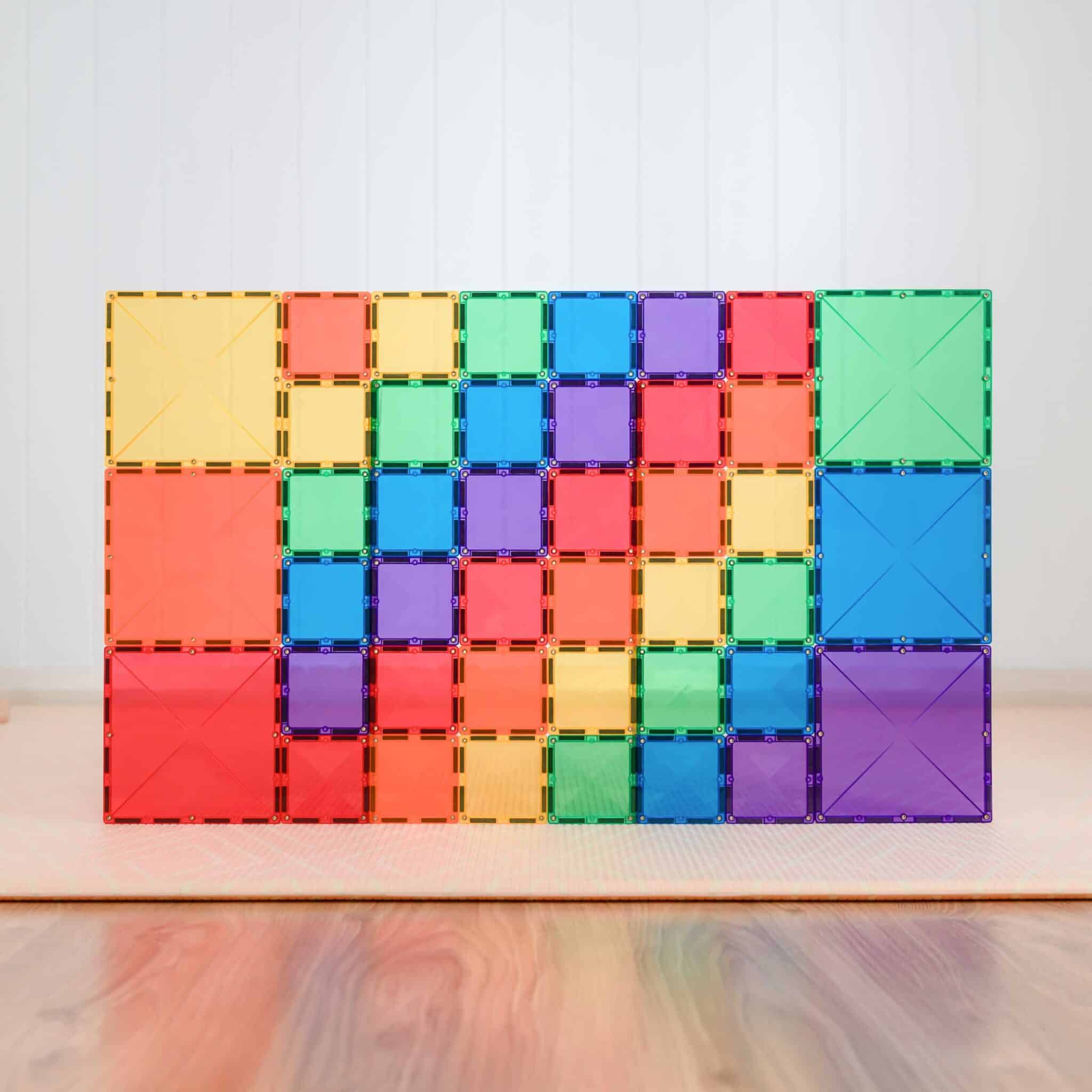 Set de constructie magnetic, Connetix, Rainbow Square Pack 42 pc