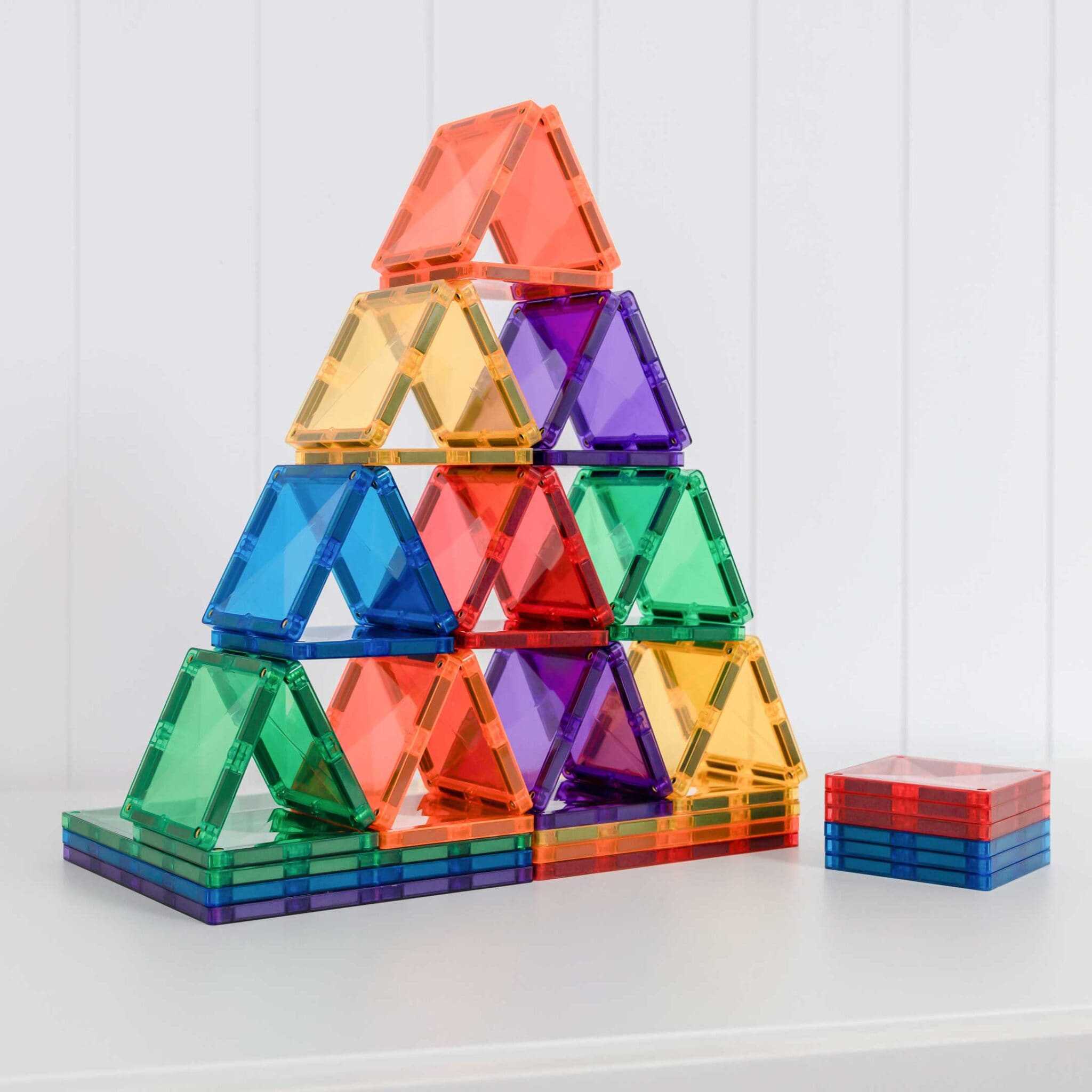 Set de constructie magnetic, Connetix, Rainbow Square Pack 42 pc