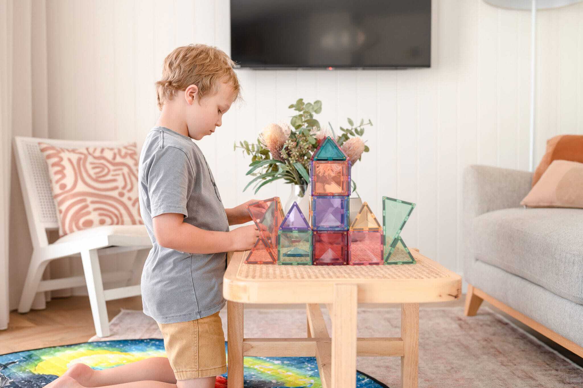 Set de constructie magnetic, Connetix, Pastel Starter Pack 64 pc