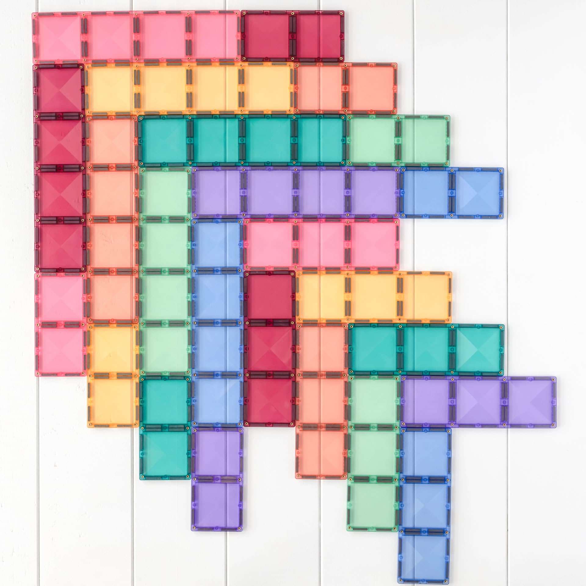 Set de constructie magnetic, Connetix, Pastel Rectangle Pack 24 pc