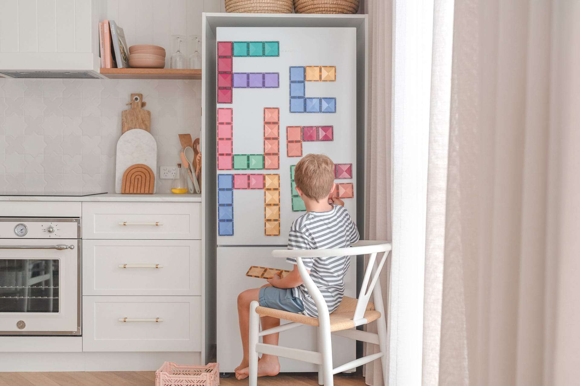 Set de constructie magnetic, Connetix, Pastel Rectangle Pack 24 pc