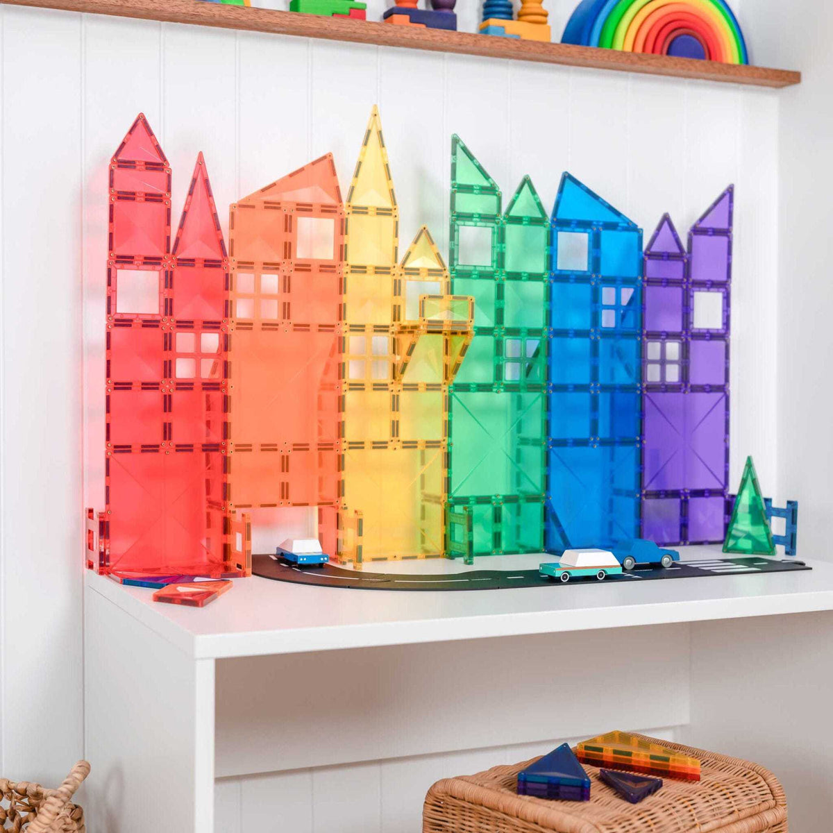 Set de constructie magnetic, Connetix, Rainbow Creative Pack 102 pc