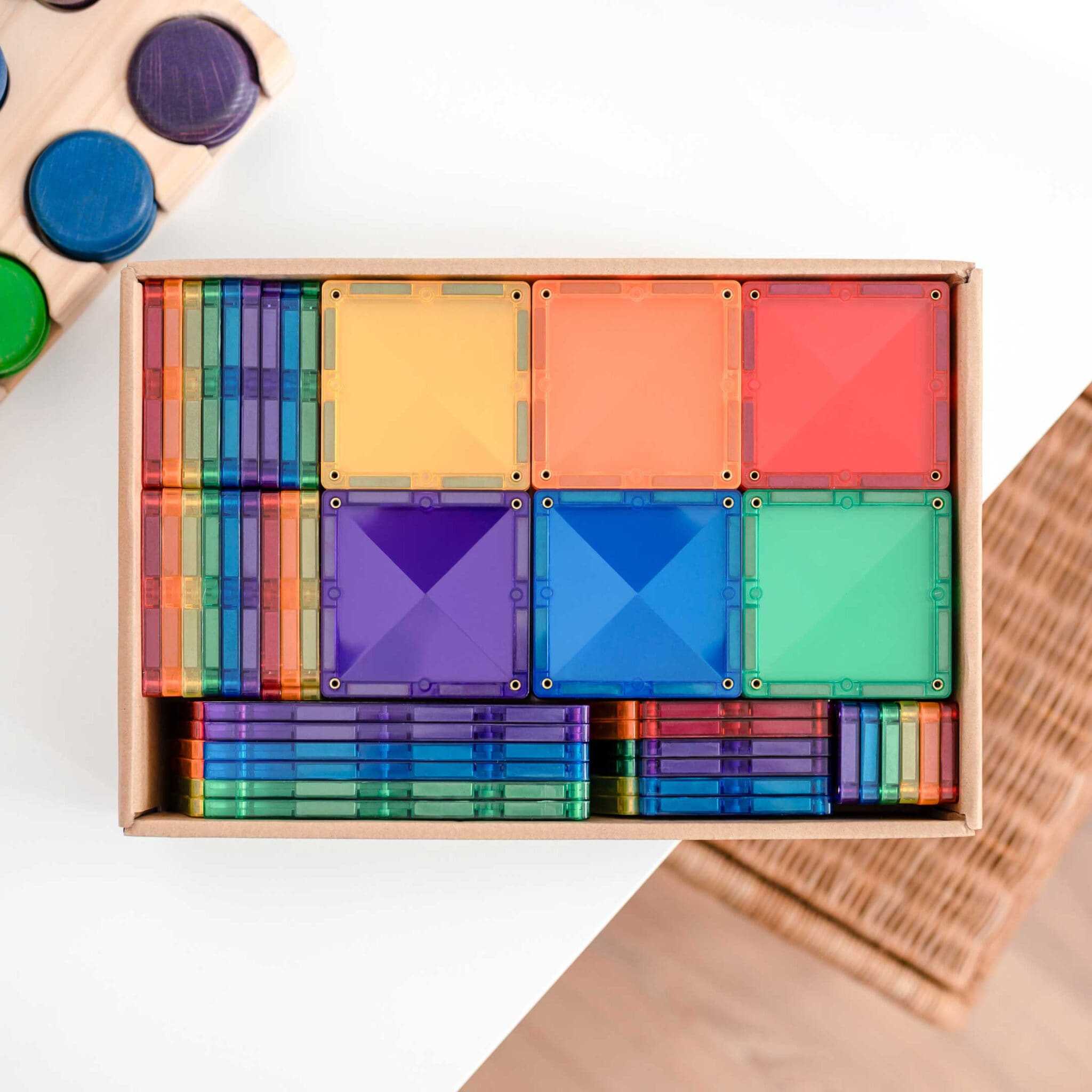Set de constructie magnetic, Connetix, Rainbow Creative Pack 102 pc