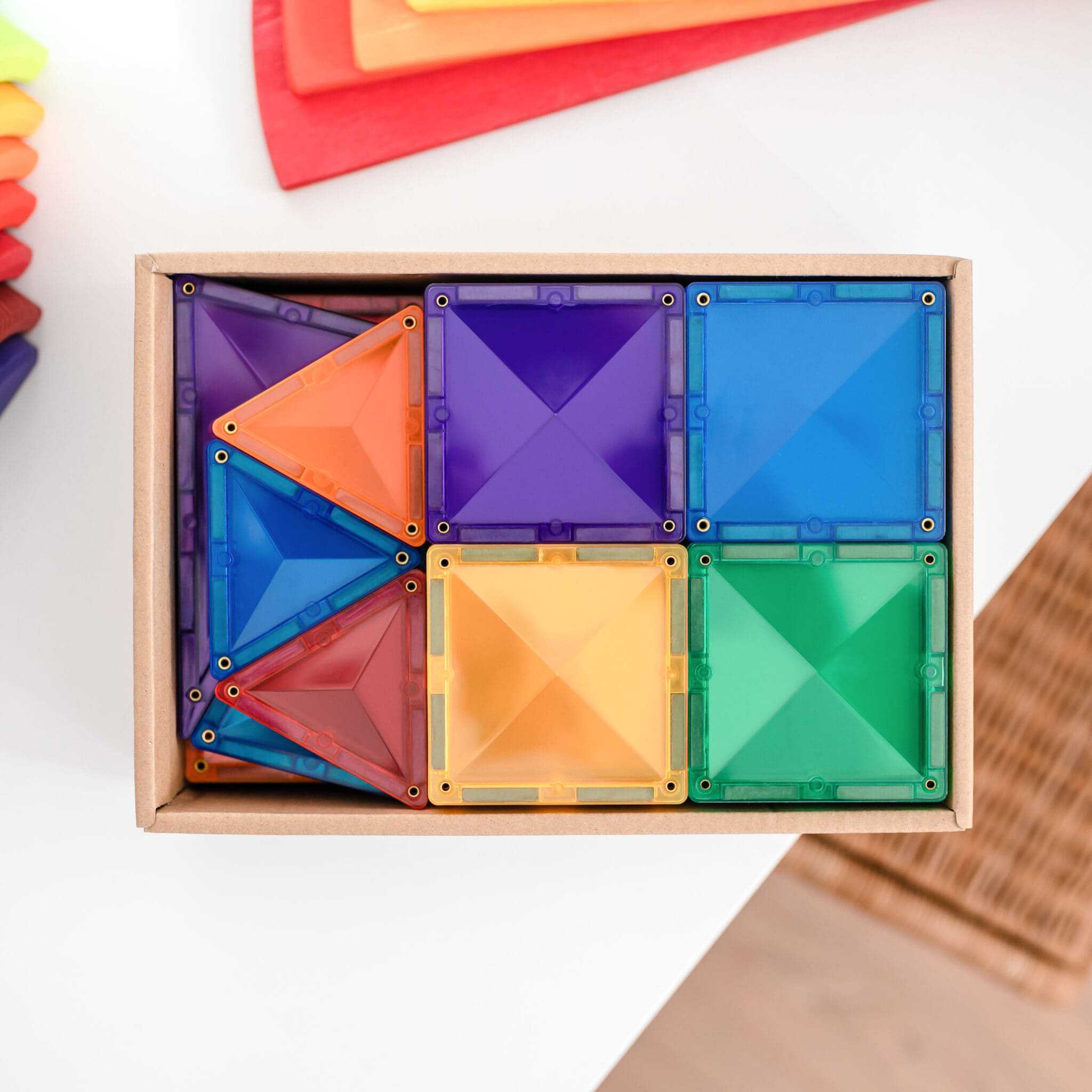 Set de constructie magnetic, Connetix, Rainbow Starter Pack 60 pc