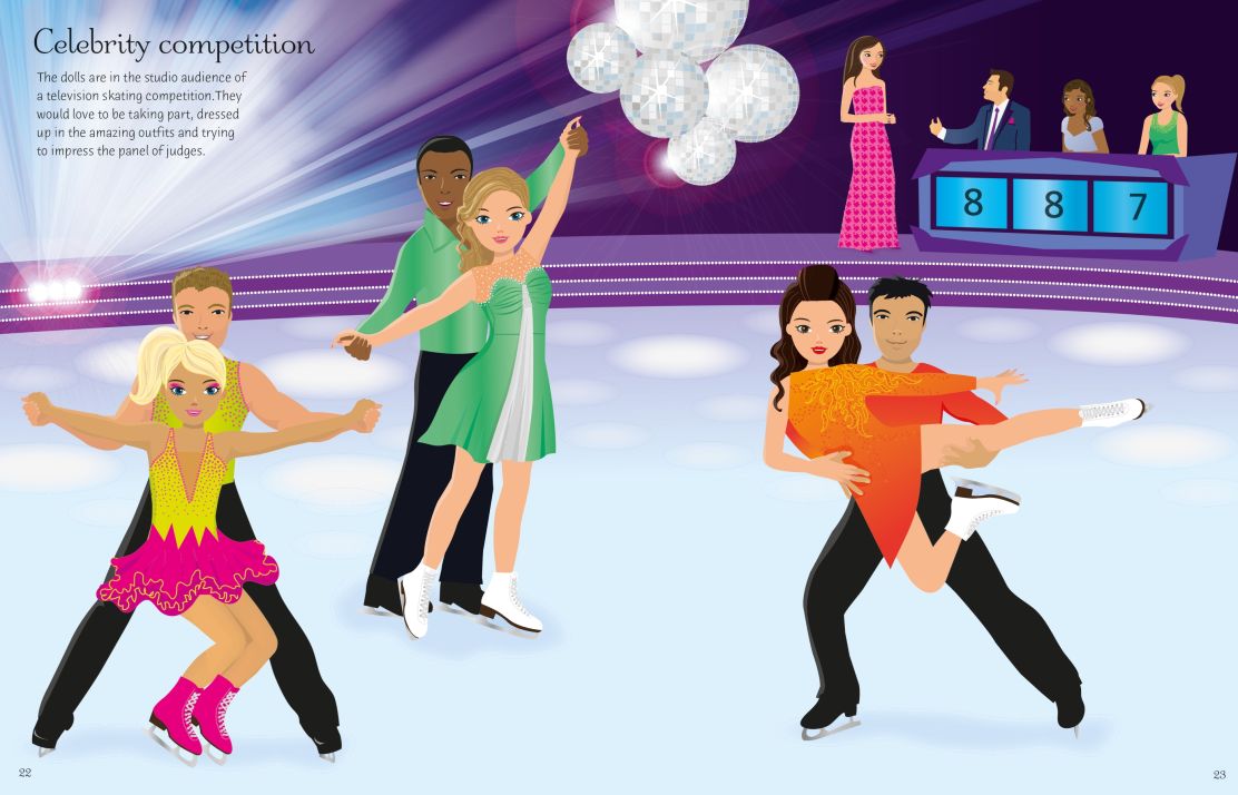 Carte pentru copii, Usborne, Sticker Dolly Dressing Ice Skaters, 5+ ani