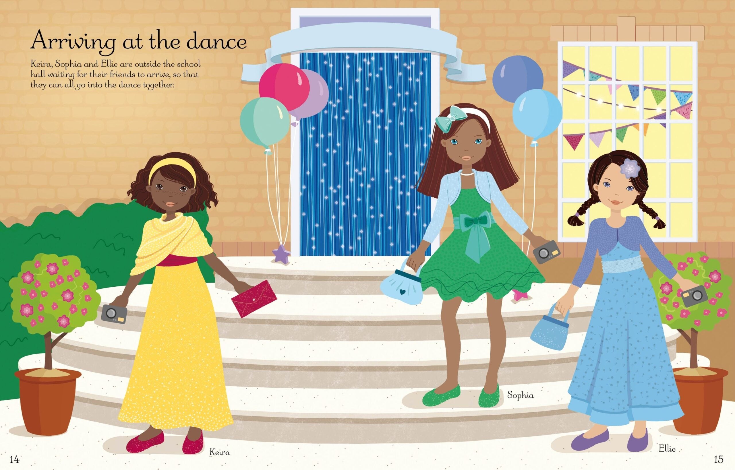 Carte pentru copii, Usborne, Sticker Dolly Dressing School Dance, 5+ ani
