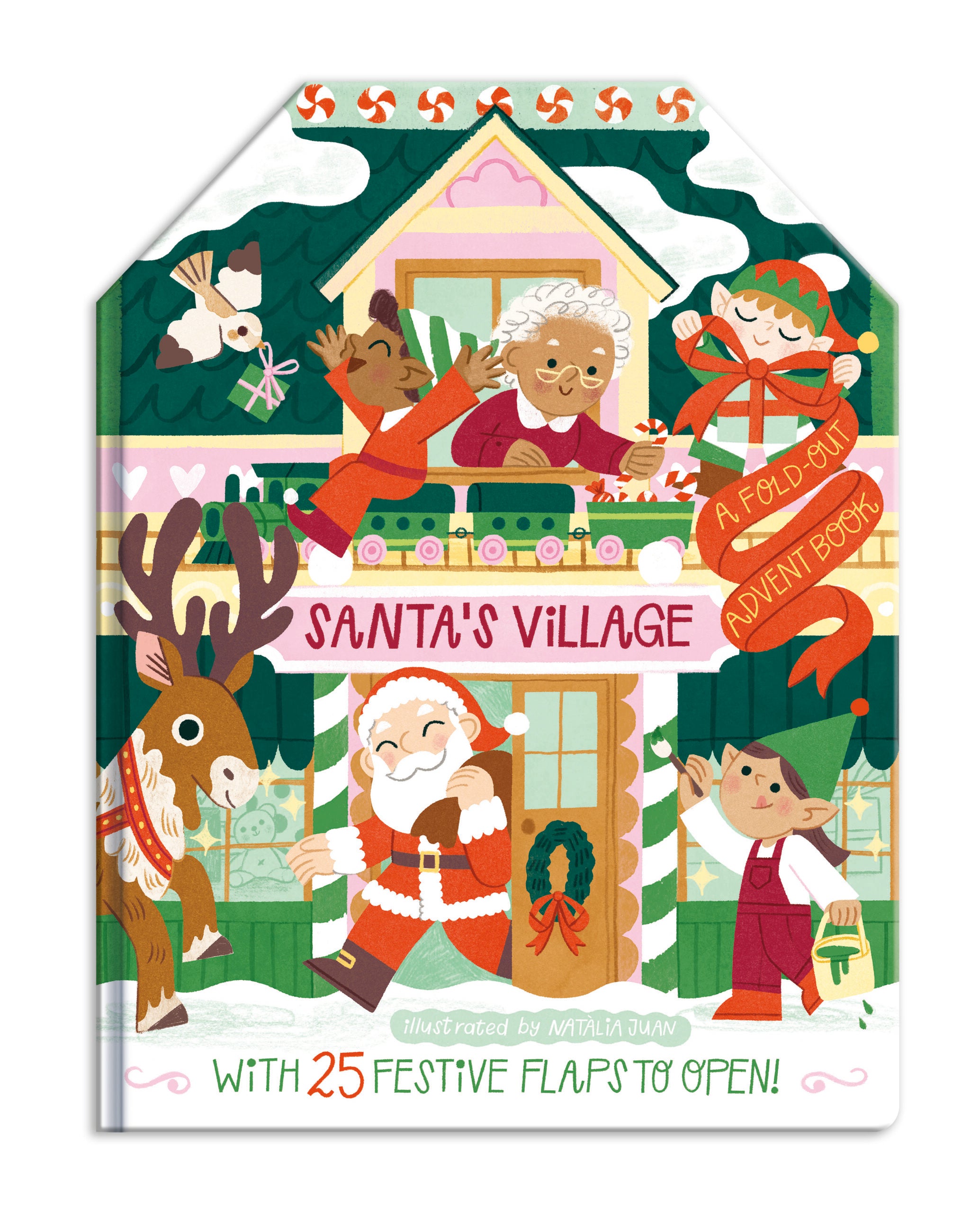 Carte cu clapete North Parade, CHRISTMAS CONCERTINA - ADVENT SANTA'S VILLAGE, 3+ ani