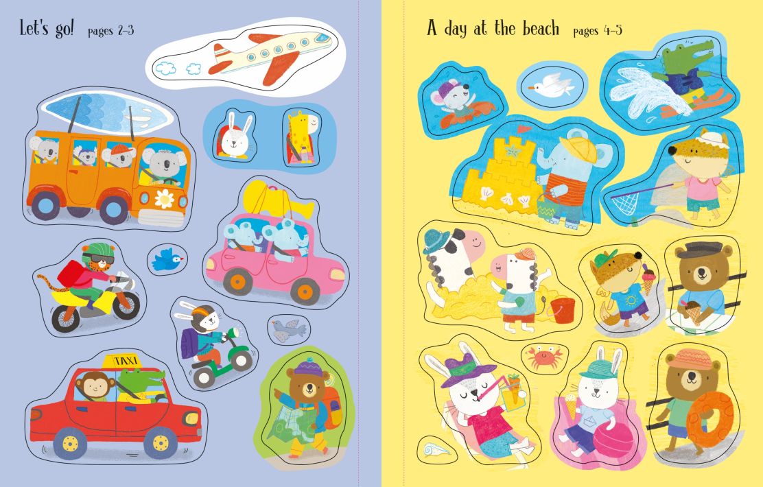 Carte pentru copii, Usborne, First Sticker Book Holiday, 3+ ani