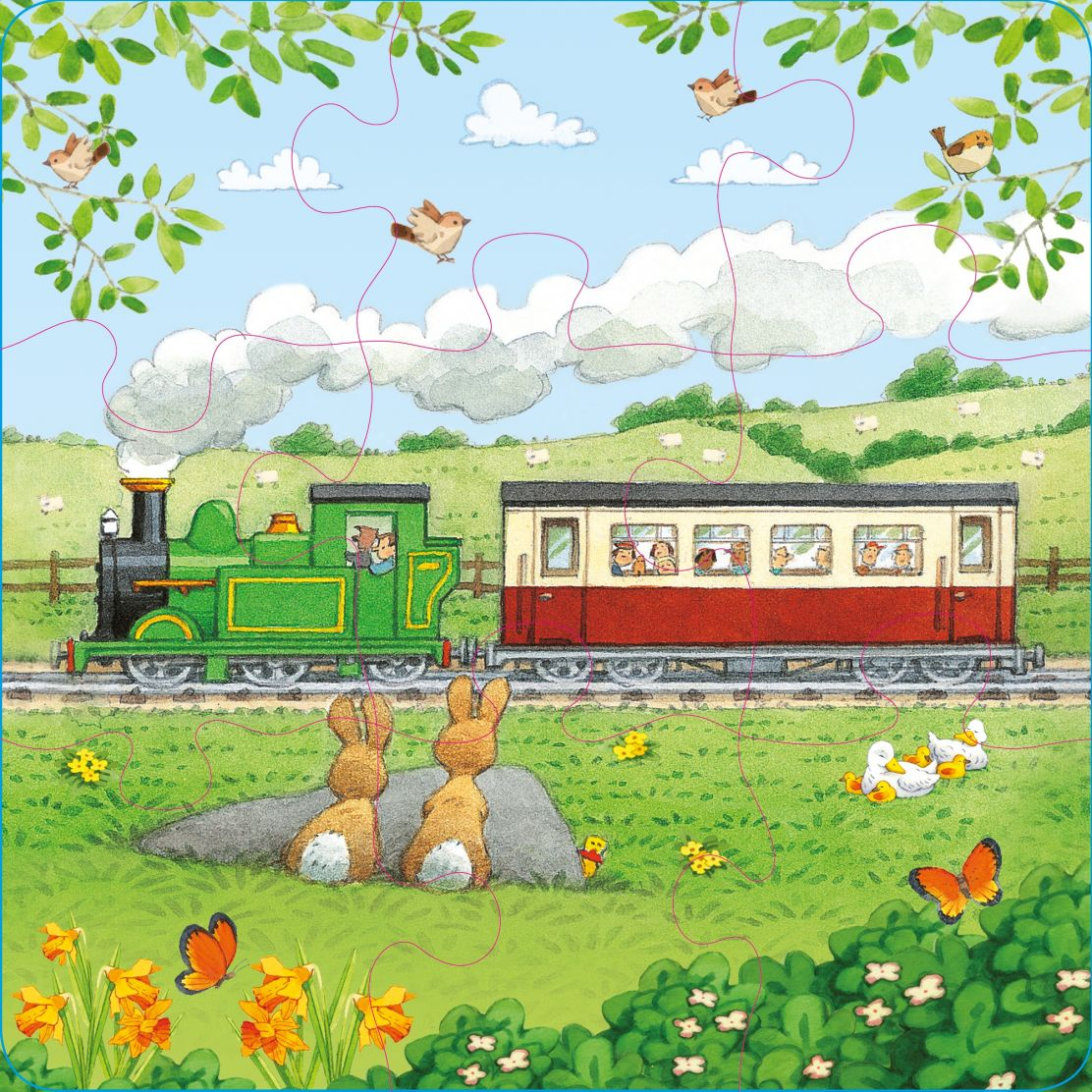Carte pentru copii, Usborne, Poppy and Sam's Book and 3 Jigsaws: Trains, 3+ ani