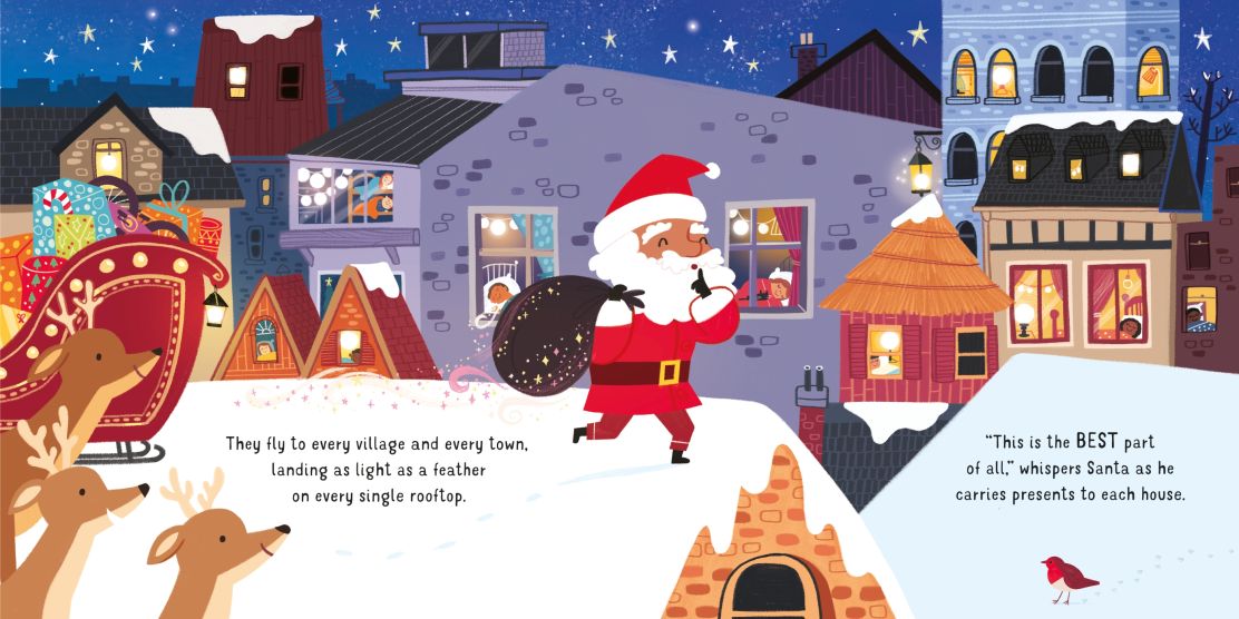 Carte pentru copii, Usborne, Twinkly Twinkly Santa's Sleigh Ride, 6+ luni