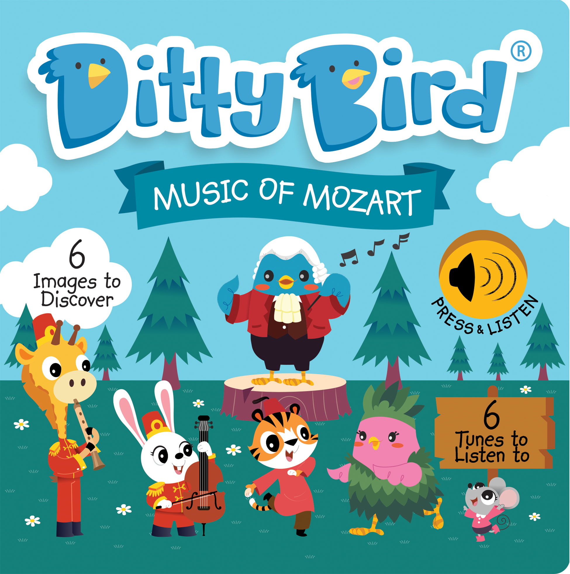 Carte pentru copii, Ditty Bird, Music of Mozart, 6+ luni