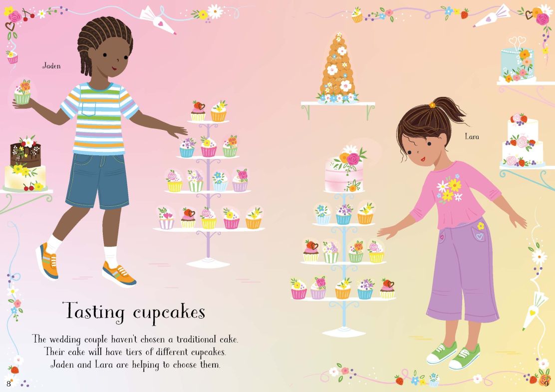 Carte pentru copii, Usborne, Little Sticker Dolly Dressing Bridesmaids, 4+ ani