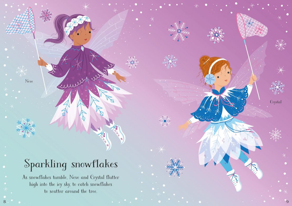 Carte pentru copii, Usborne, Little Sticker Dolly Dressing Christmas fairy, 4+ ani